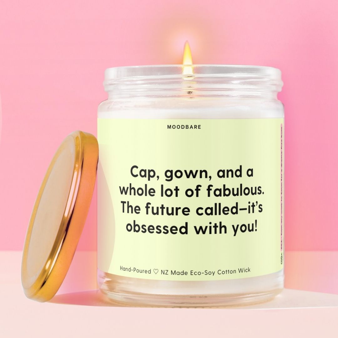 Cap, gown, and a whole lot of fabulous. The future called—it’s obsessed with you! Moodbare