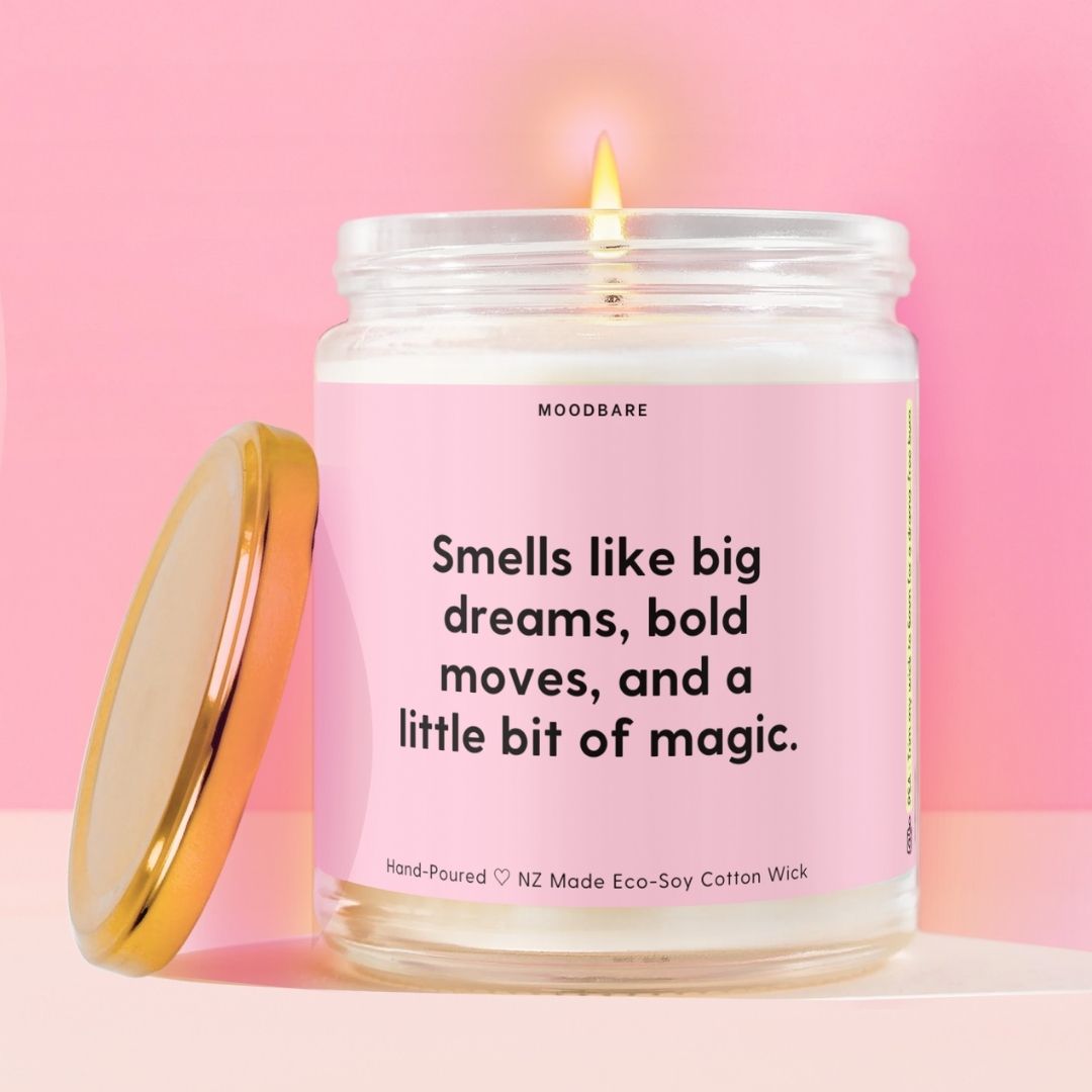 Smells like big dreams, bold moves, and a little bit of magic. Moodbare